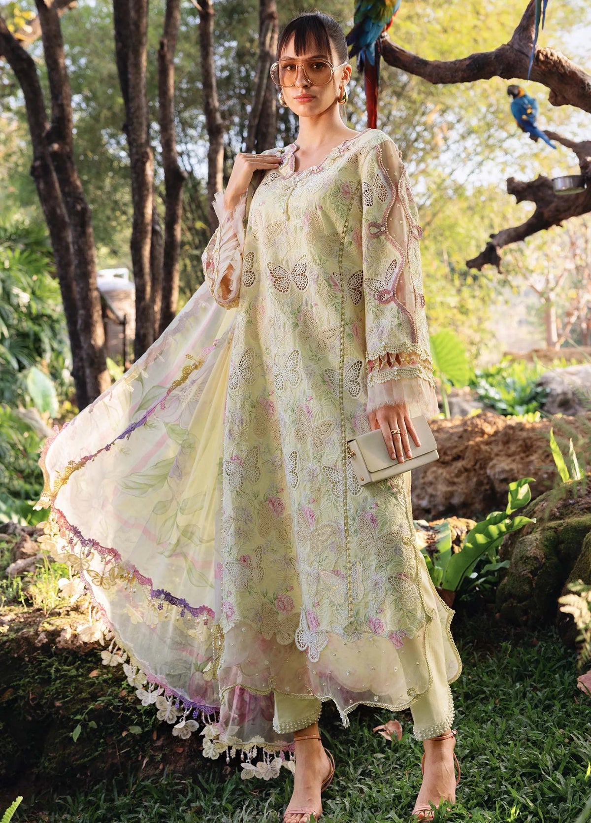 M Prints by Maria B Stitched Lawn 3 Piece Suit D-01 B - Summer Collection