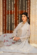 Chiffon 3 Piece Embroidered Hayat Karma Collection GLACIER BLUE F-496