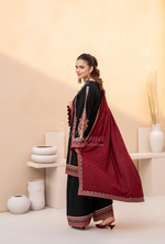 Winter Luxury 3 Piece Embroidered Mishaal Karma CollectionBLOODSTONE SKU:KC-1532