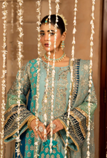 Festive Edit 2026 Karma Collection JAHAN-ARA BLACK SKY BLUE F-501