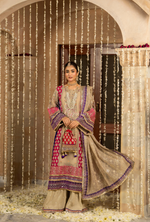 Festive Edit 2026 Karma Collection JAHAN-ARA BLACK CAMEL BROWN F-501