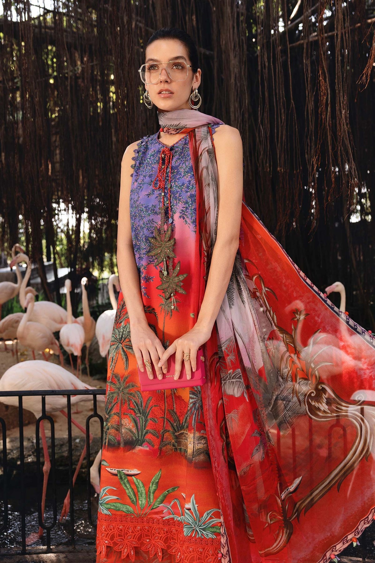 M Prints by Maria B Stitched Lawn 3 Piece Suit D-07 B - Summer Collection