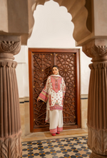 Chiffon 3 Piece Embroidered Hayat Karma Collection CHALK WHITE F-492