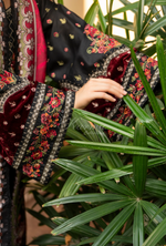 Karma Collection Winter Luxury Edition 3 Piece Embroidered Kotrai NIGHTFALL Shirt withDupatta & Shalwar for Elegant Outfits KC-1525