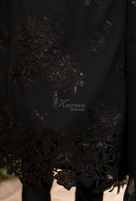 Chiffon 3 Piece Embroidered Hayat Karma Collection DARK RAVEN F-497