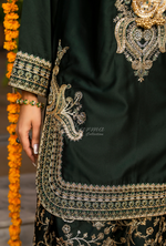 Chiffon 3 Piece Embroidered Hayat Karma Collection HOT ROSE F-493