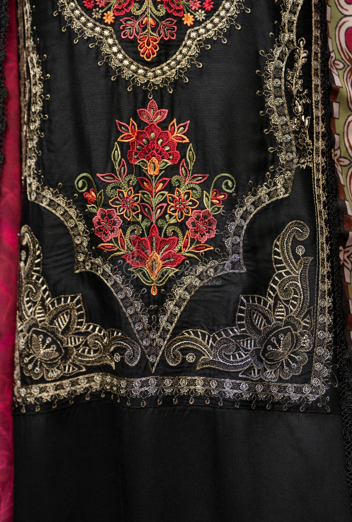 Karma Collection Winter Luxury Edition 3 Piece Embroidered Kotrai NIGHTFALL Shirt withDupatta & Shalwar for Elegant Outfits KC-1525