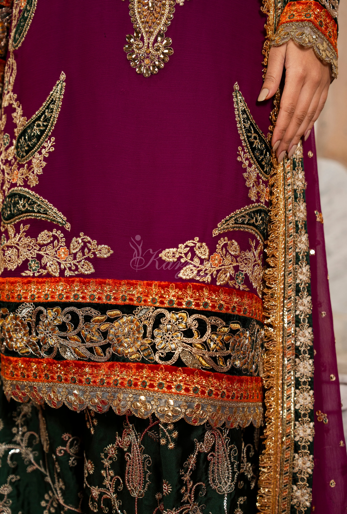 Festive Edit 2026 Karma Collection JAHAN-ARA BLACK MULBERRY F-502