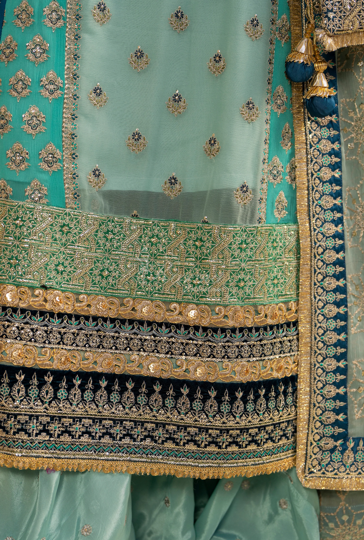 Festive Edit 2026 Karma Collection JAHAN-ARA BLACK SKY BLUE F-501