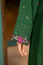 Karma Collection Winter Luxury Edition 3 Piece Embroidered Kotrai JADE Shirt with Dupatta & Shalwar for Elegant Outfits KC-1526