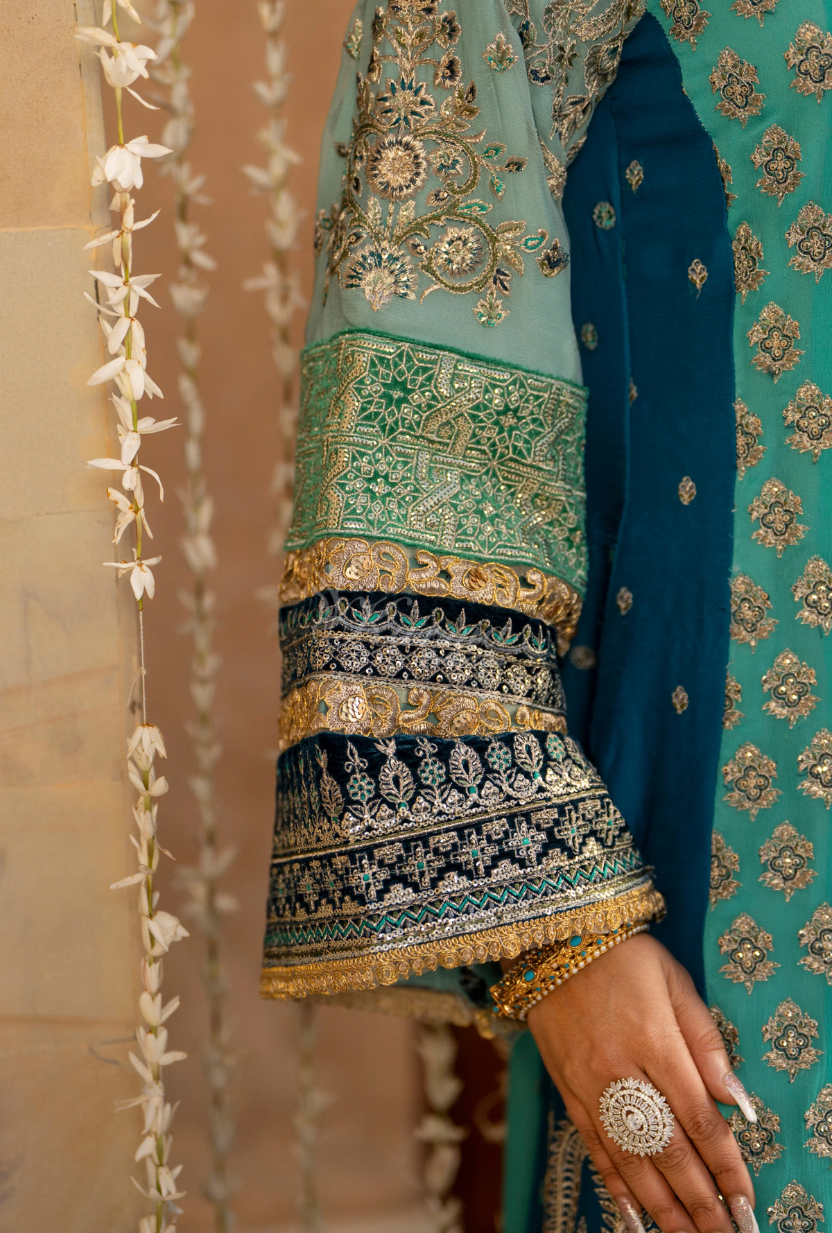 Festive Edit 2026 Karma Collection JAHAN-ARA BLACK SKY BLUE F-501