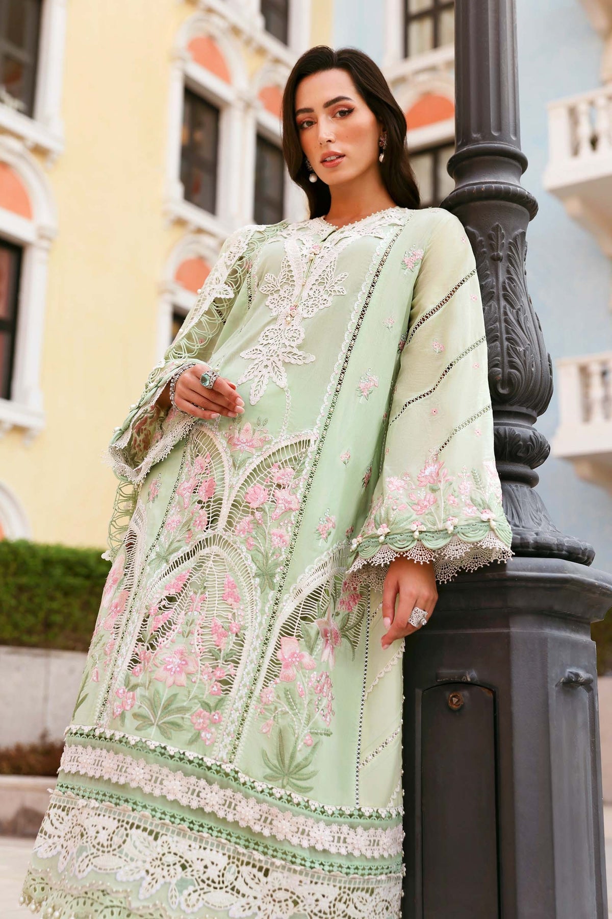 Maria B Stitched Embroidered Luxury Lawn 3 Piece Suit D-2611-A- Eid Collection