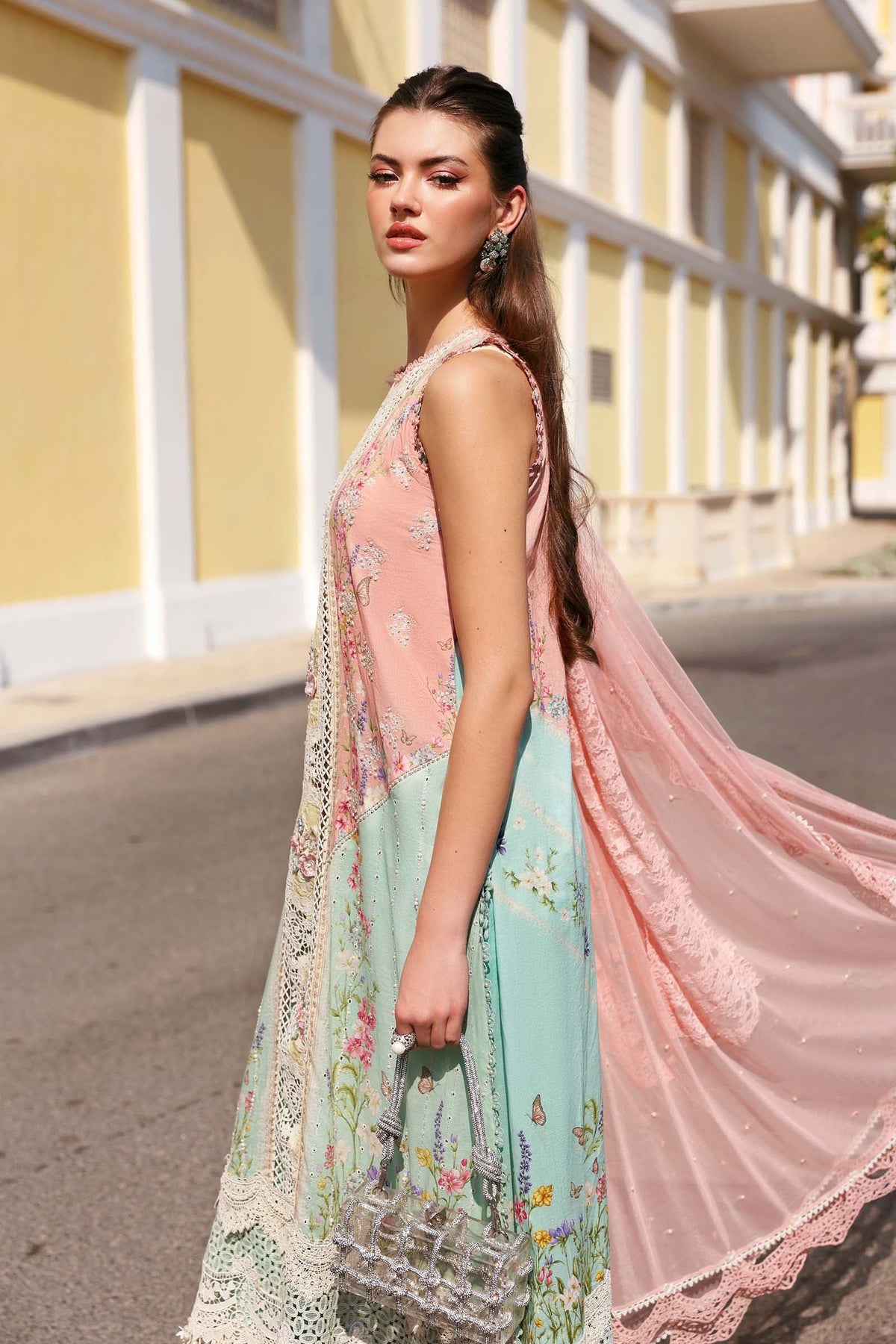 Maria B Stitched Embroidered Luxury Lawn 3 Piece Suit D-2606-A- Eid Collection