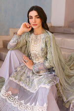 Maria B Stitched Embroidered Luxury Lawn 3 Piece Suit D-2606-B- Eid Collection