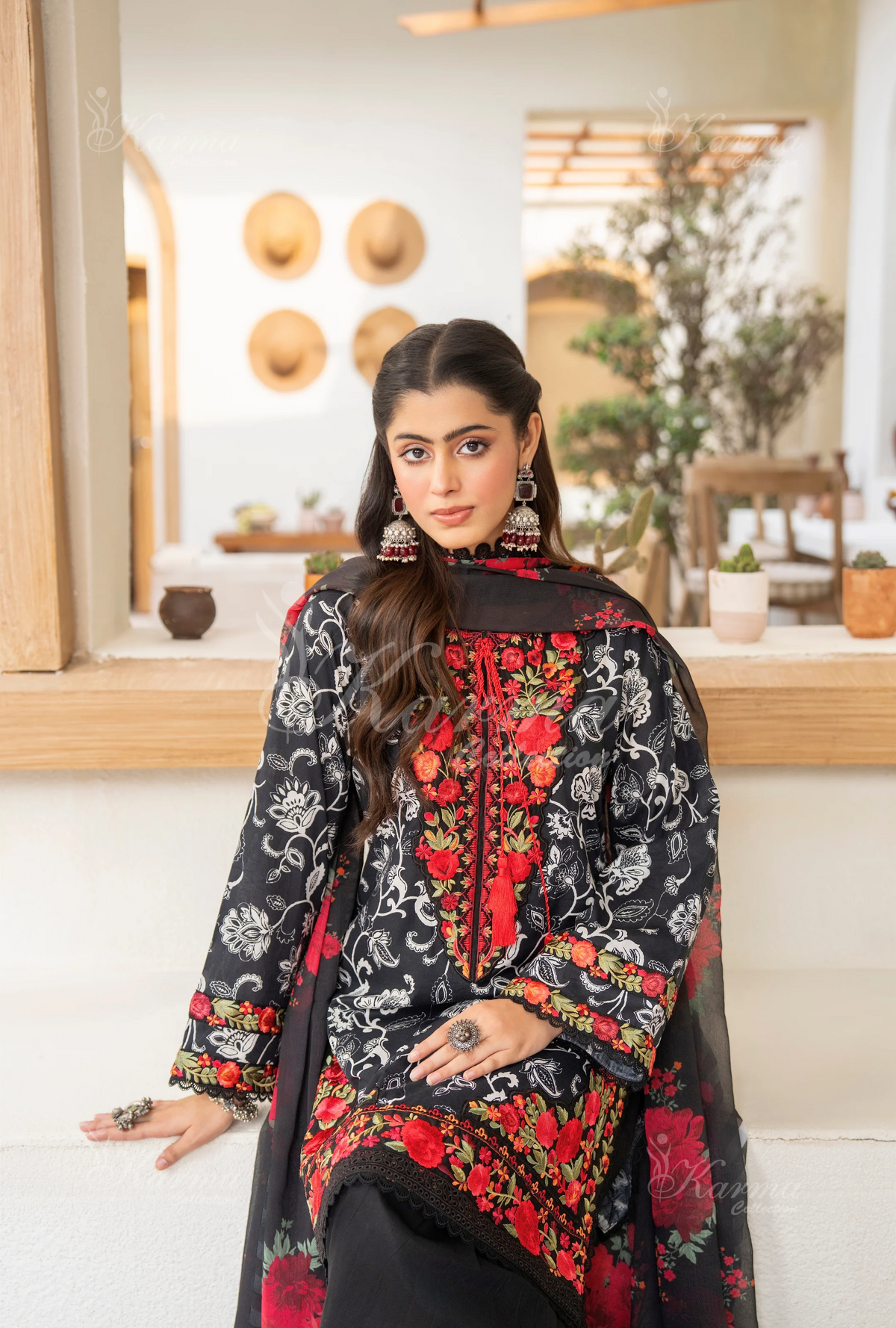 Farshi Shalwar Karma Collection CRIMSON NOIR KC-1492