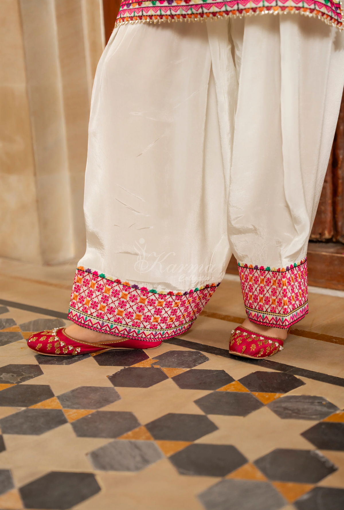 Chiffon 3 Piece Embroidered Hayat Karma Collection CHALK WHITE F-492