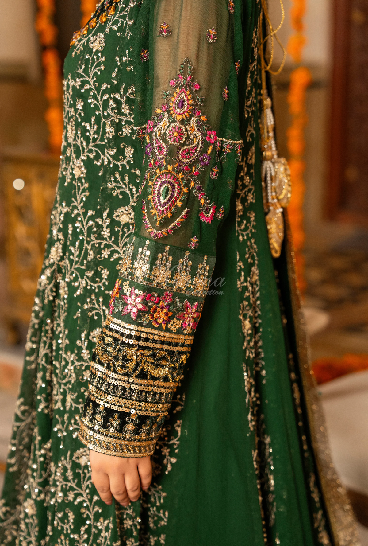 Festive Edit 2026 Karma Collection JAHAN-ARA KELLY GREEN F-499