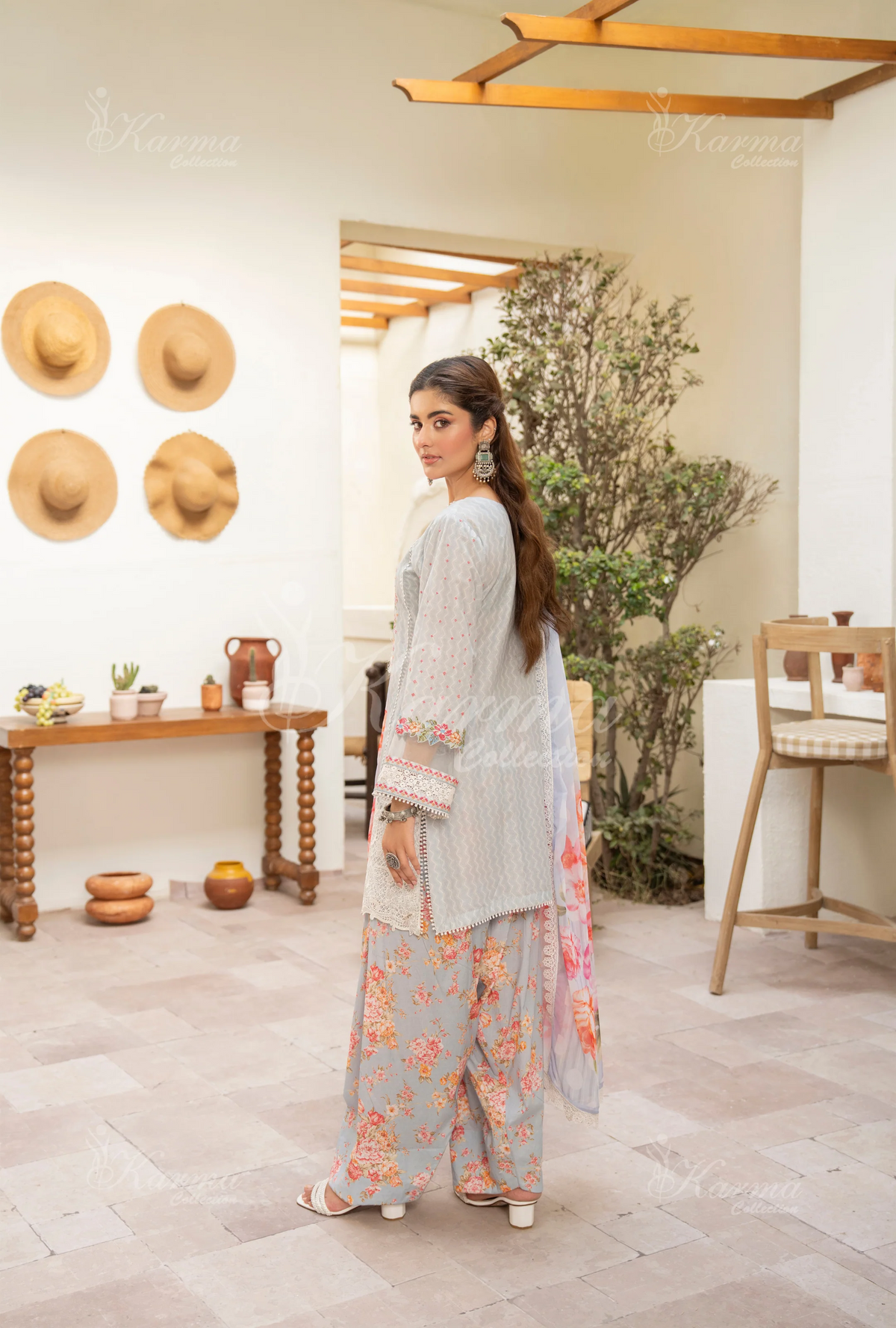 Farshi Shalwar Karma Collection SOFT ICE BLUE KC-1493