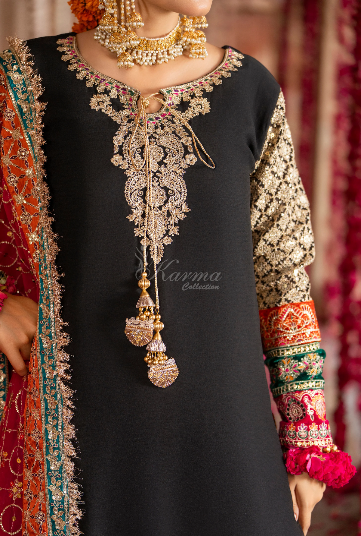 Festive Edit 2026 Karma Collection JAHAN-ARA BLACK COAL F498