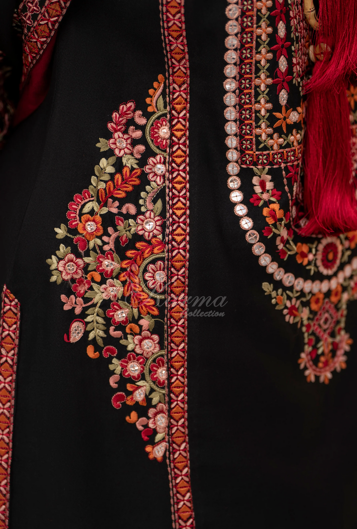 Winter Luxury 3 Piece Embroidered Mishaal Karma CollectionBLOODSTONE SKU:KC-1532