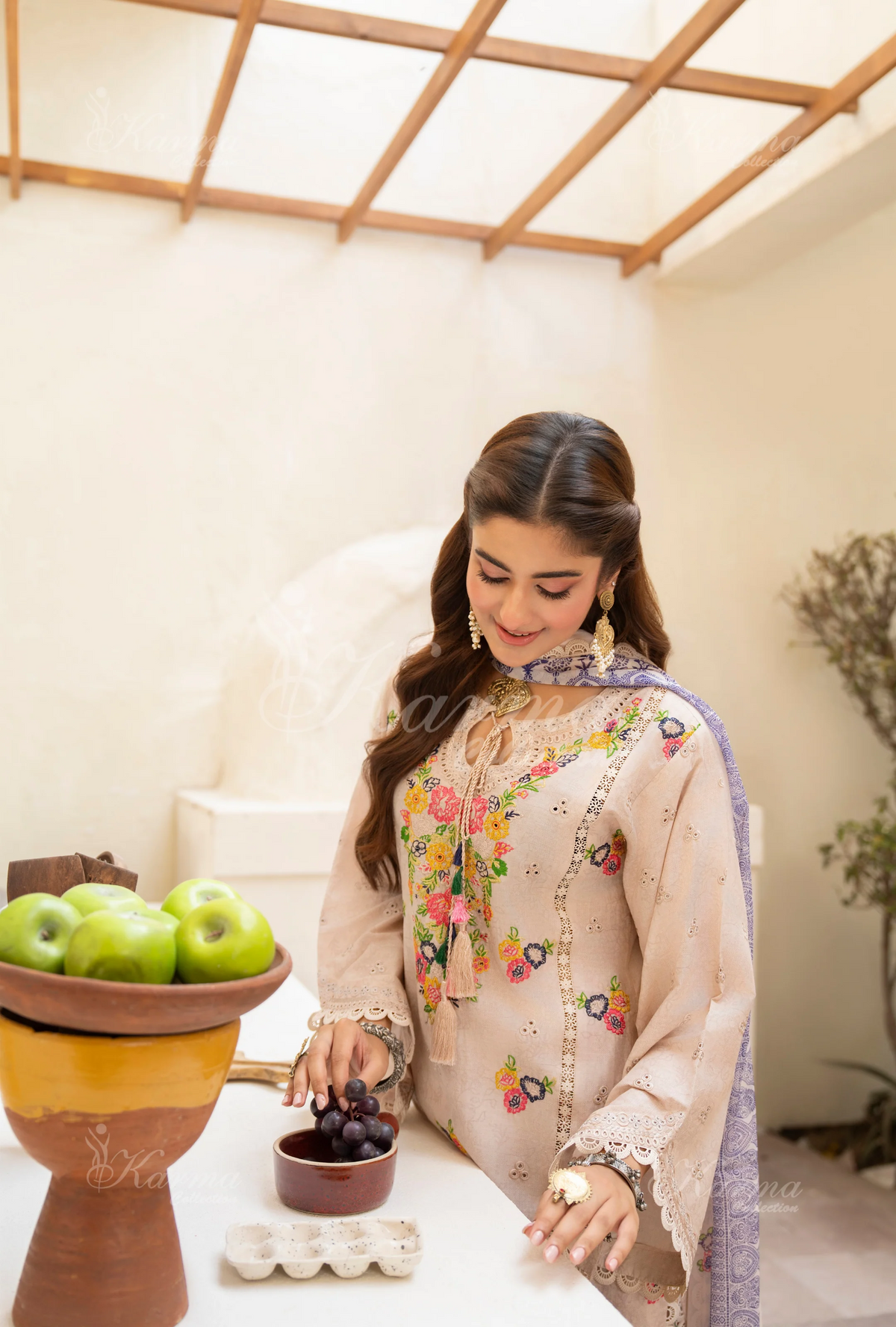 Farshi Shalwar Karma Collection WARM WHITE KC-1499