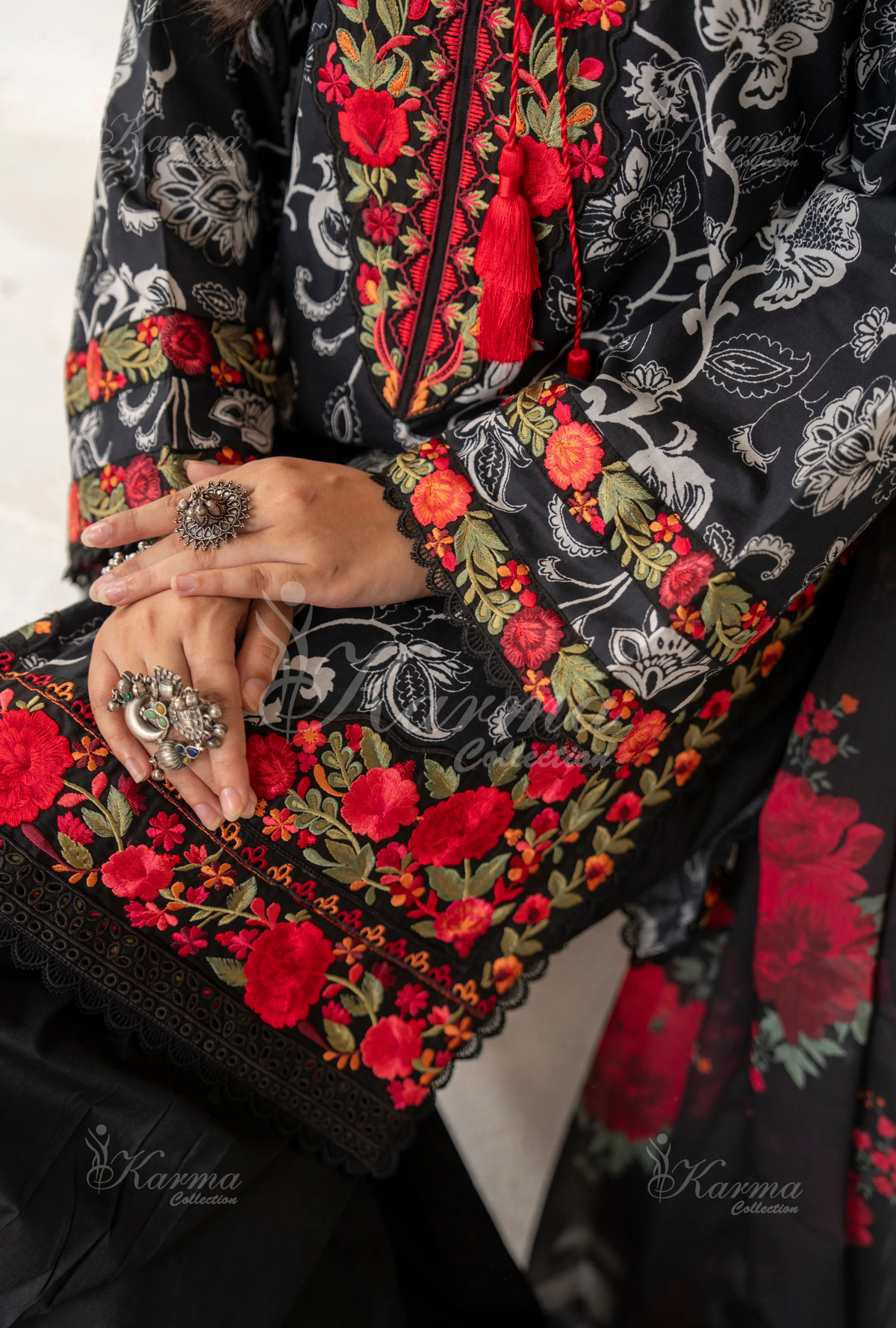Farshi Shalwar Karma Collection CRIMSON NOIR KC-1492