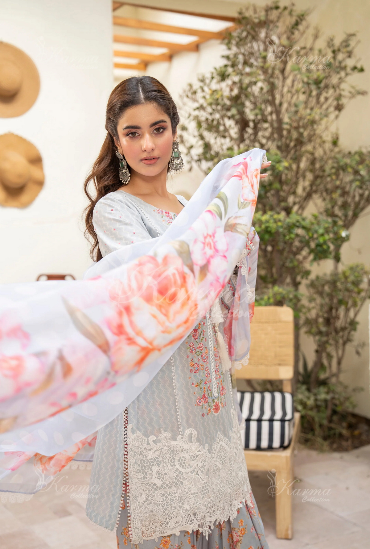 Farshi Shalwar Karma Collection SOFT ICE BLUE KC-1493