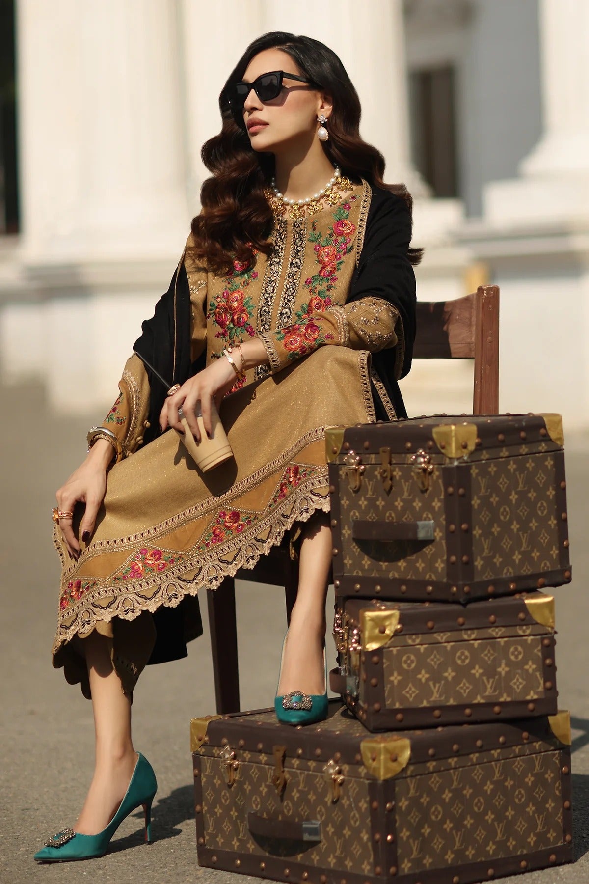 CHARIZMA SIGNATURE VOL 1 WINTER 2025-3-PC Stitched Peach Leather with Velvet CSW5-05