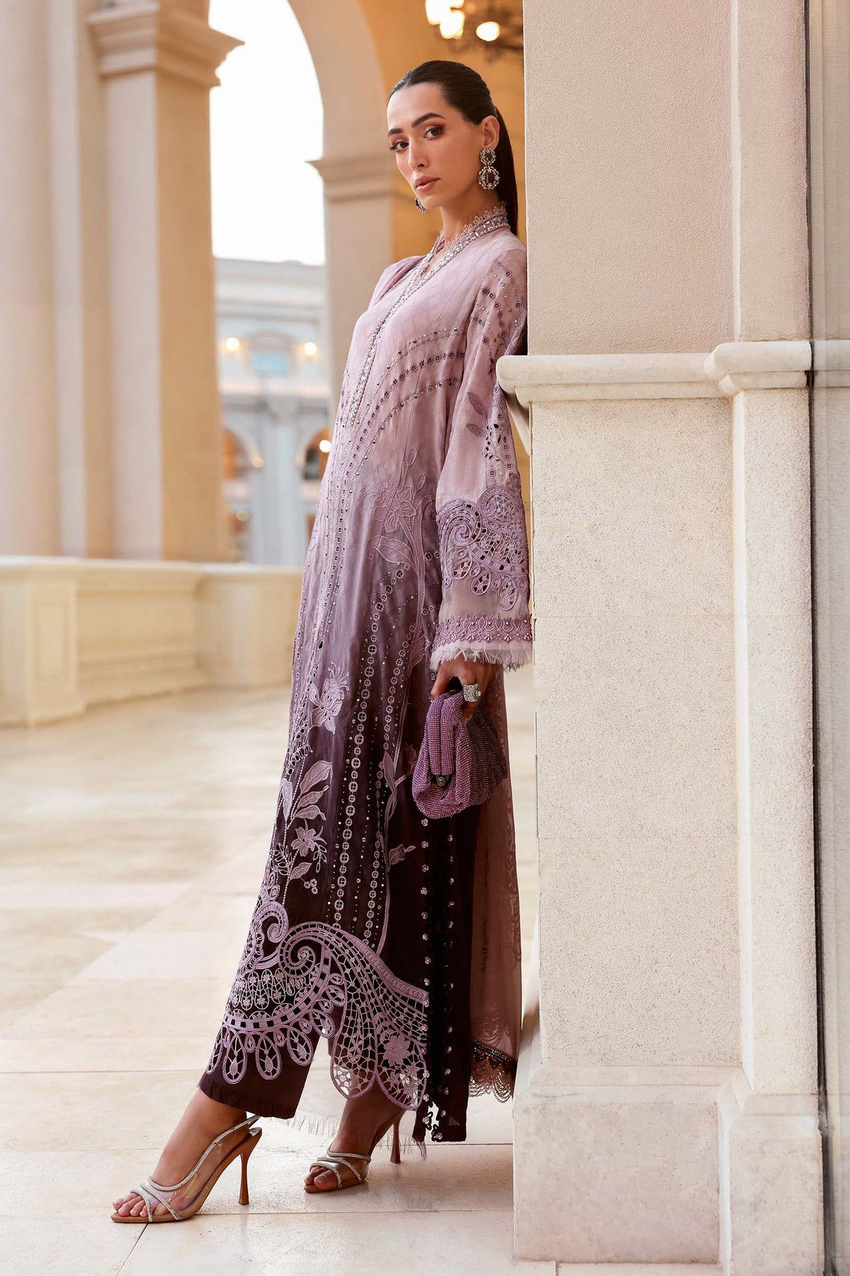 Maria B Stitched Embroidered Luxury Lawn 3 Piece Suit D-2601-B- Eid Collection