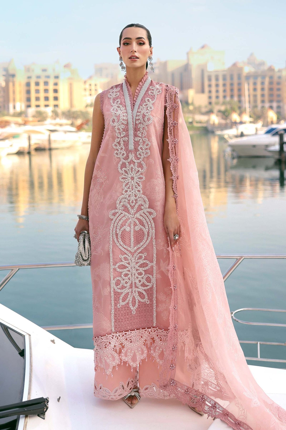 Maria B Stitched Embroidered Luxury Lawn 3 Piece Suit D-2604-B- Eid Collection