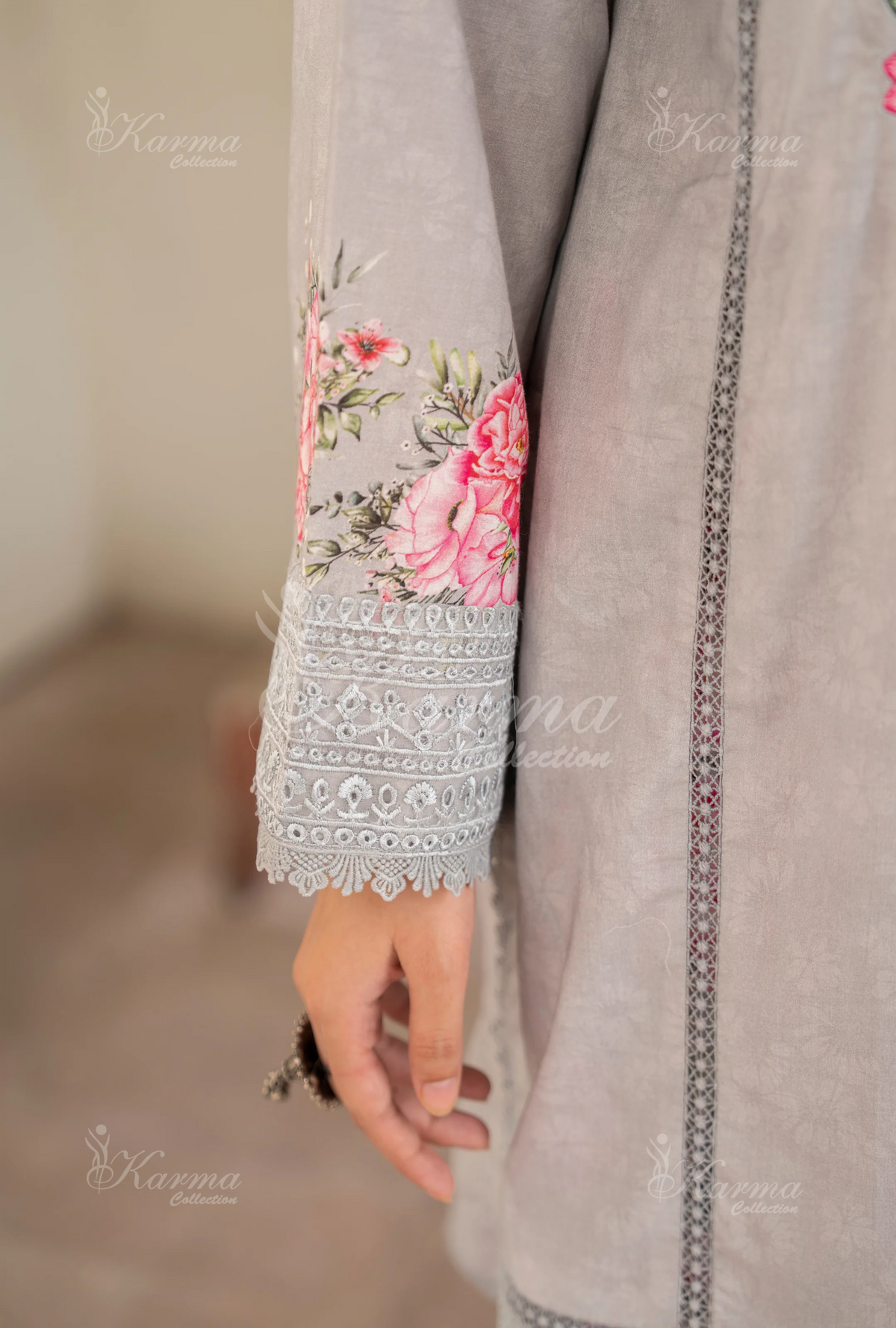 Winter Luxury 3 Piece Embroidered Mishaal Karma CollectionCLOUD SKU:KC-1539