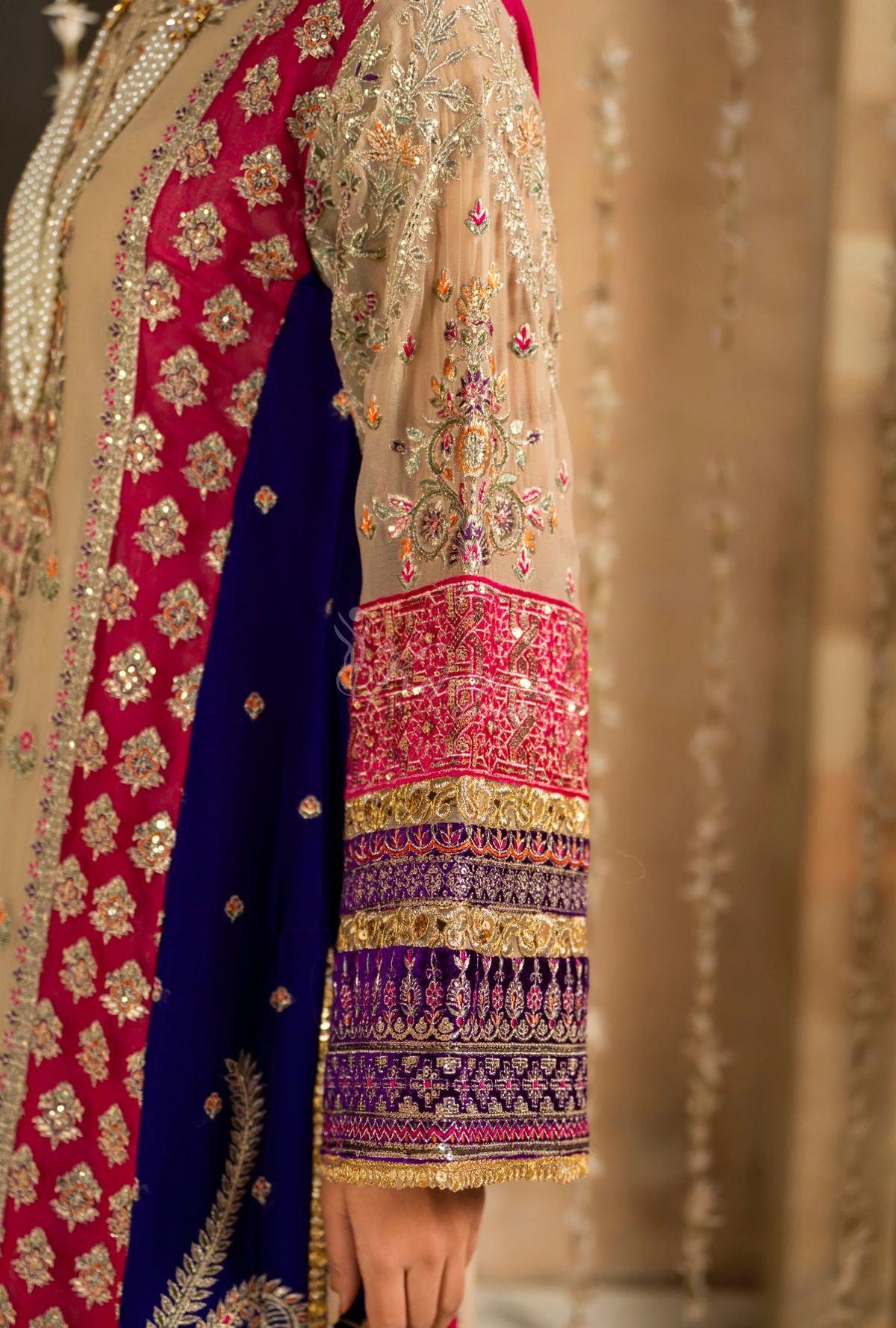 Festive Edit 2026 Karma Collection JAHAN-ARA BLACK CAMEL BROWN F-501