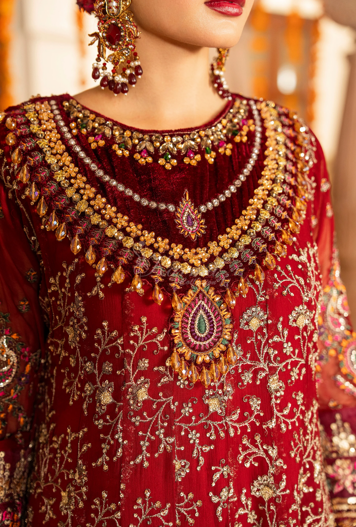 Festive Edit 2026 Karma Collection JAHAN-ARA CHERRY F-499