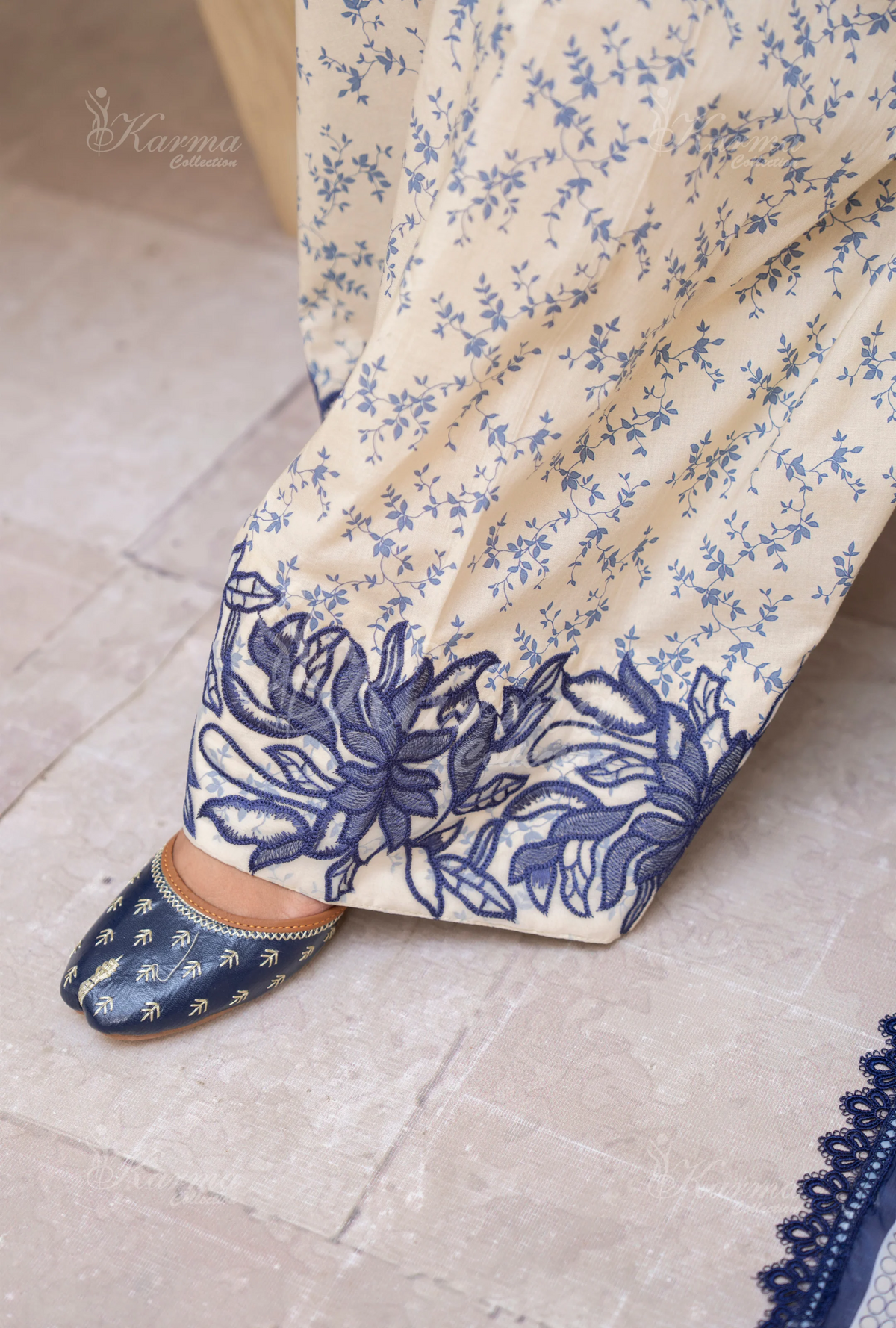 Farshi Shalwar Karma Collection FLORA BLUE KC-1496