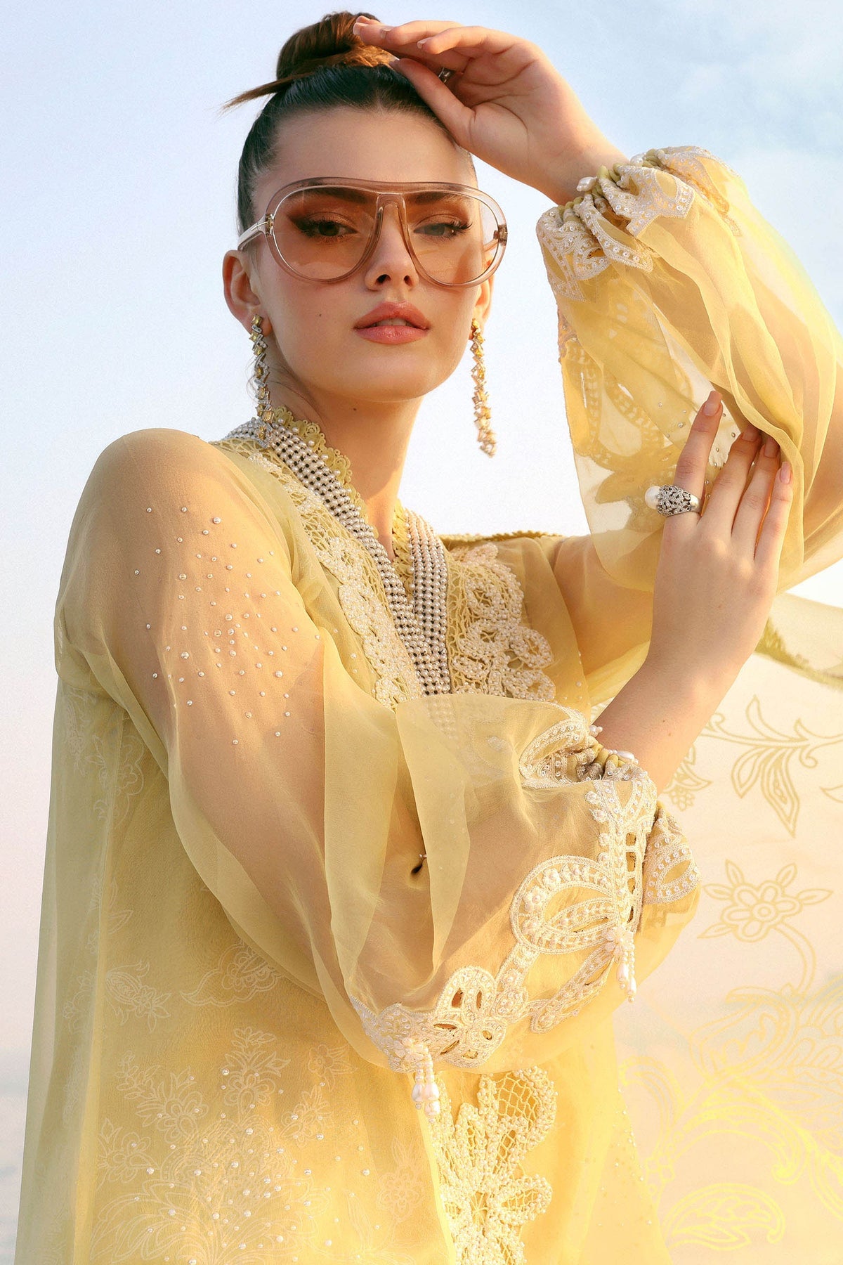 Maria B Stitched Embroidered Luxury Lawn 3 Piece Suit D-2604-A- Eid Collection