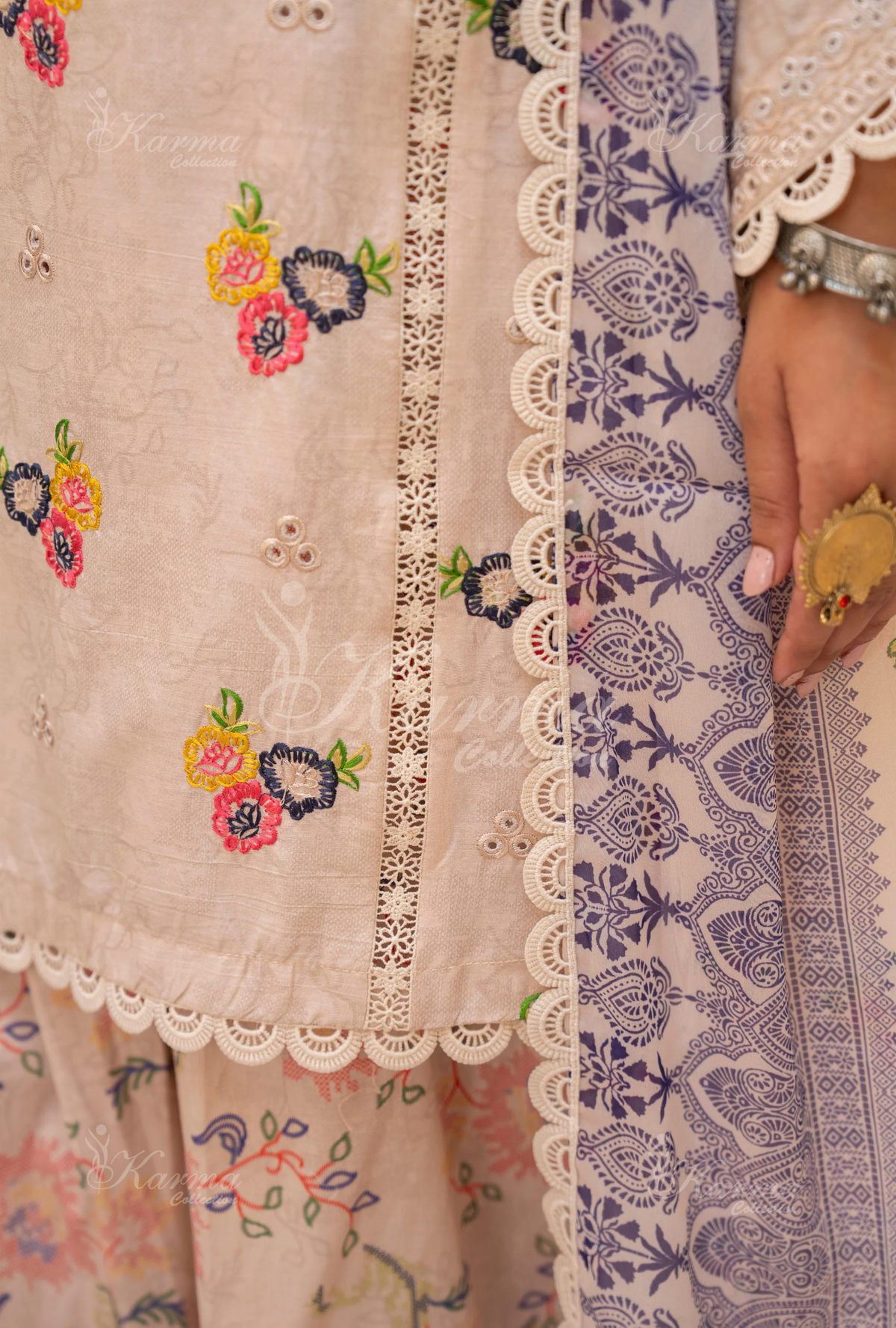 Farshi Shalwar Karma Collection WARM WHITE KC-1499