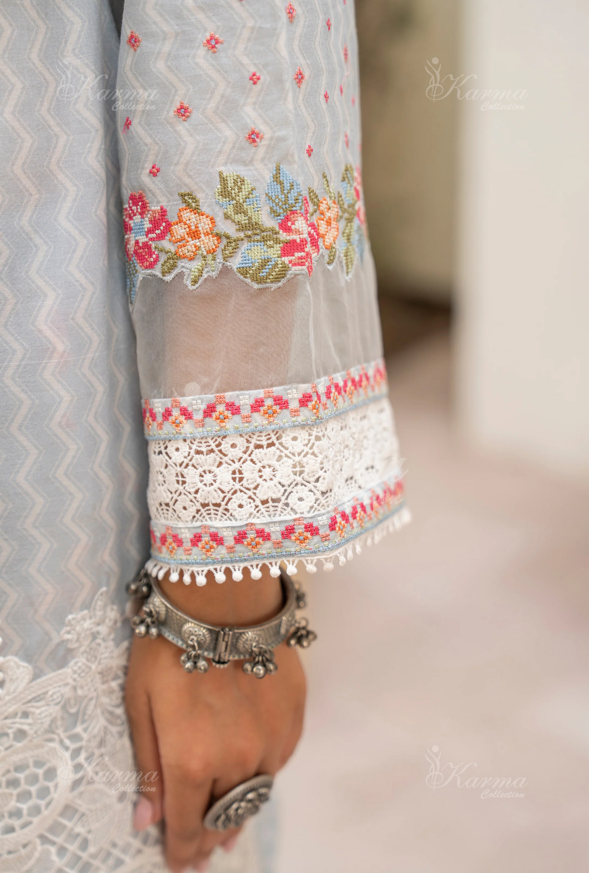 Farshi Shalwar Karma Collection SOFT ICE BLUE KC-1493