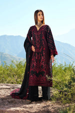 Reet By Ramsha - Three piece embroidered karandi suits with embroidered karandi shawls stitched & embellished | Original Ramsha Karandi Collection 2025 | R-1304