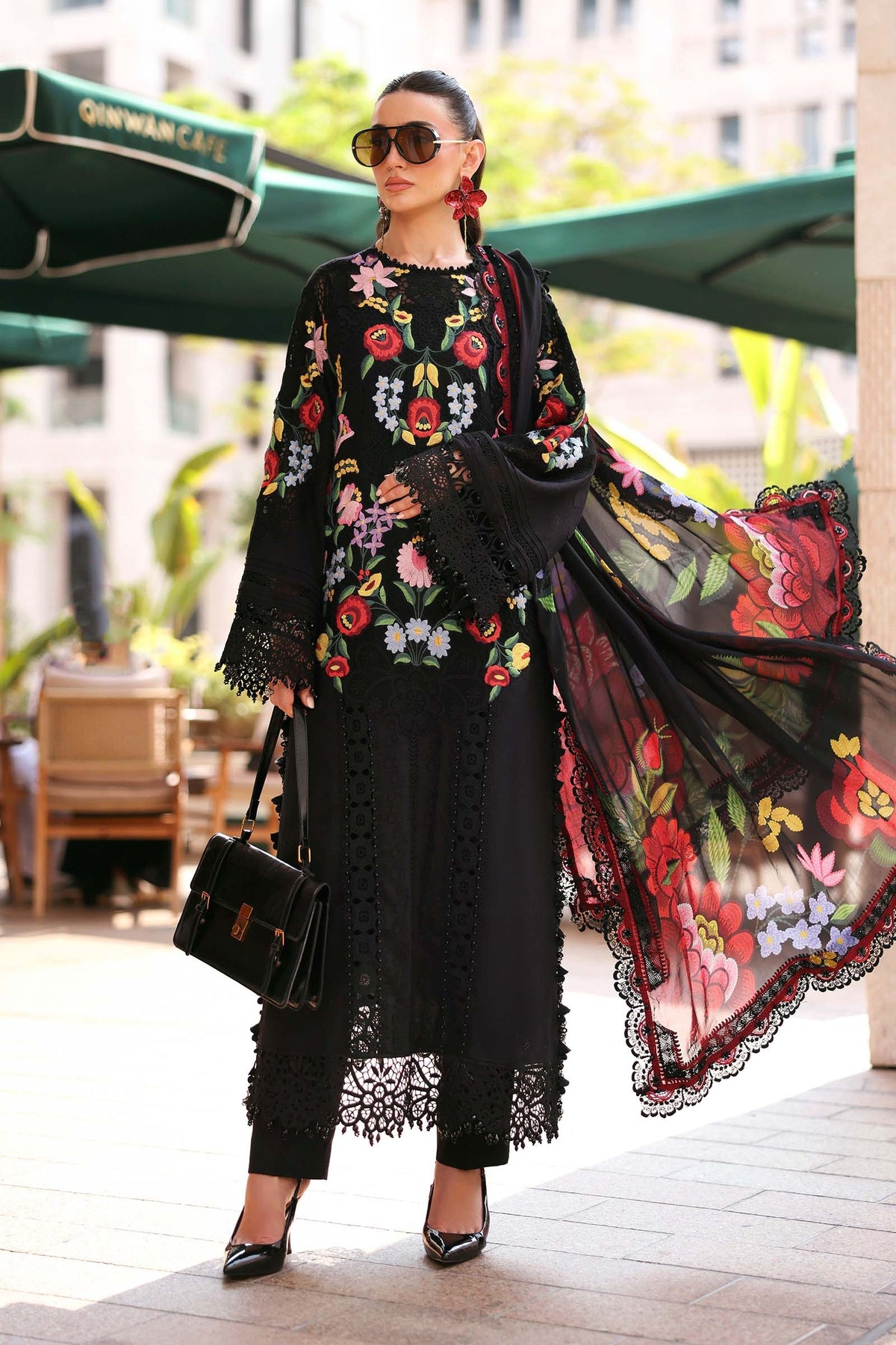 Maria B Stitched Embroidered Luxury Lawn 3 Piece Suit D-2610-B- Eid Collection