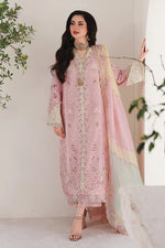 Qalamkar SA-09 Haniya Sahil Luxury Lawn 2026 stitched 3 piece suit blush pink full model front UK