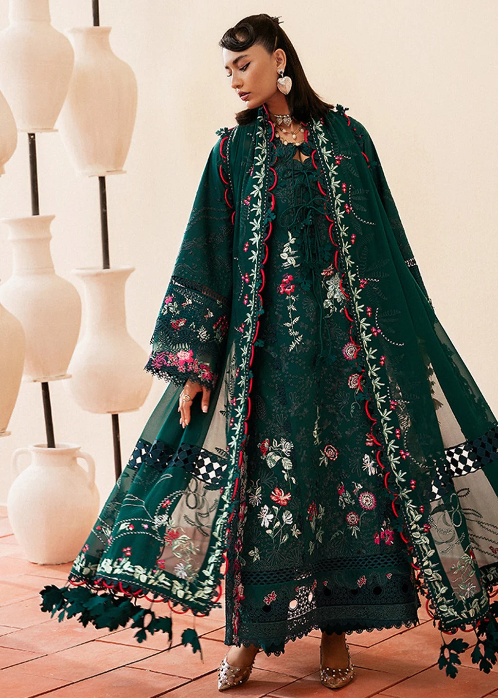 Suffuse Stitched | Luxury Lawn 25 | LEA / TEAL GREEN / Lawn