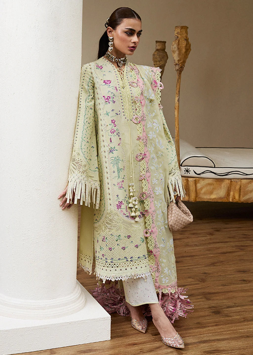 Suffuse Stitched | Luxury Lawn 25 | FERIDA / LIME YELLOW / Lawn