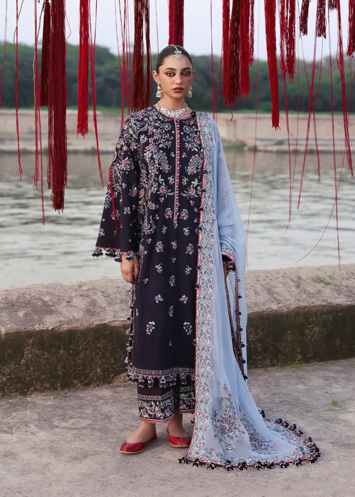 Hussain Rehar Stitched Karandi Winter Collection 2025 Rouge