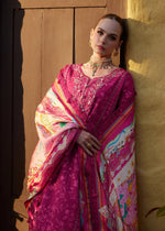 Kanwal Malik Avelyn stitched lawn suit 2026 full body magenta design
