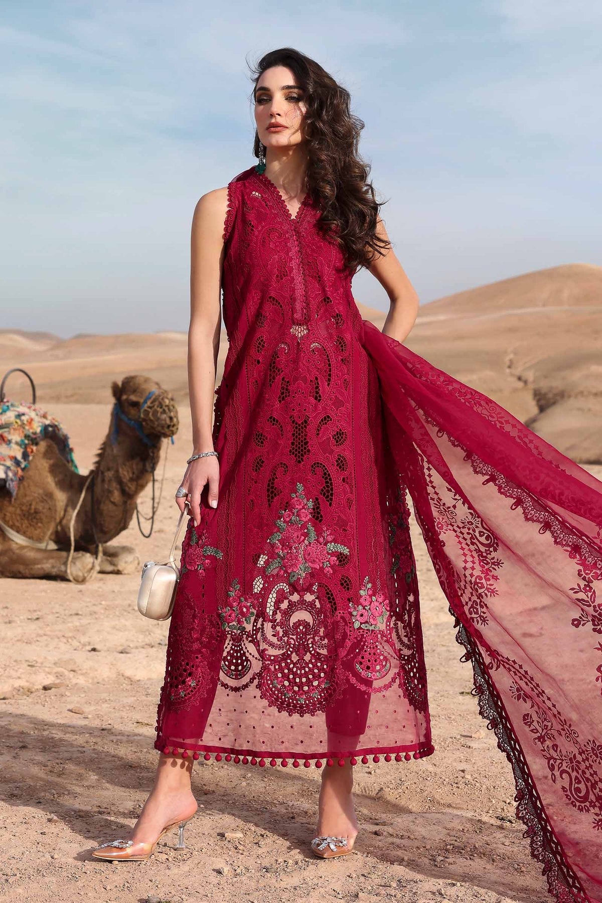 MARIA B Voyage Luxe Eid Lawn 2025 Original stitched Embroidered Suit D-2509-B