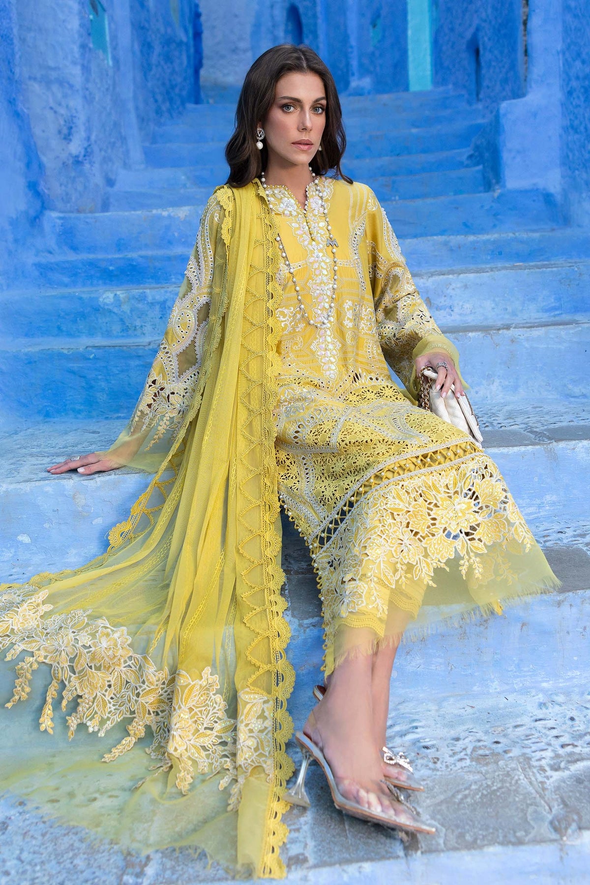 MARIA B Voyage Luxe Eid Lawn 2025 Original stitched Embroidered Suit D-2509-B