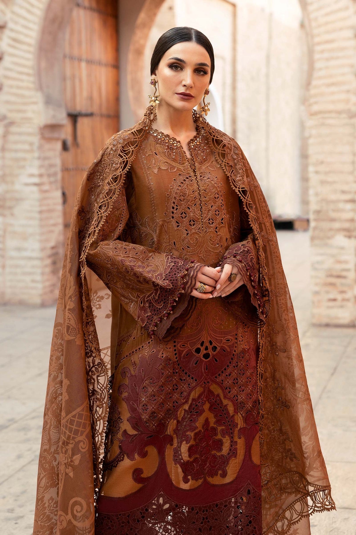 MARIA B Voyage Luxe Eid Lawn 2025 Original stitched Embroidered Suit D-2501-B