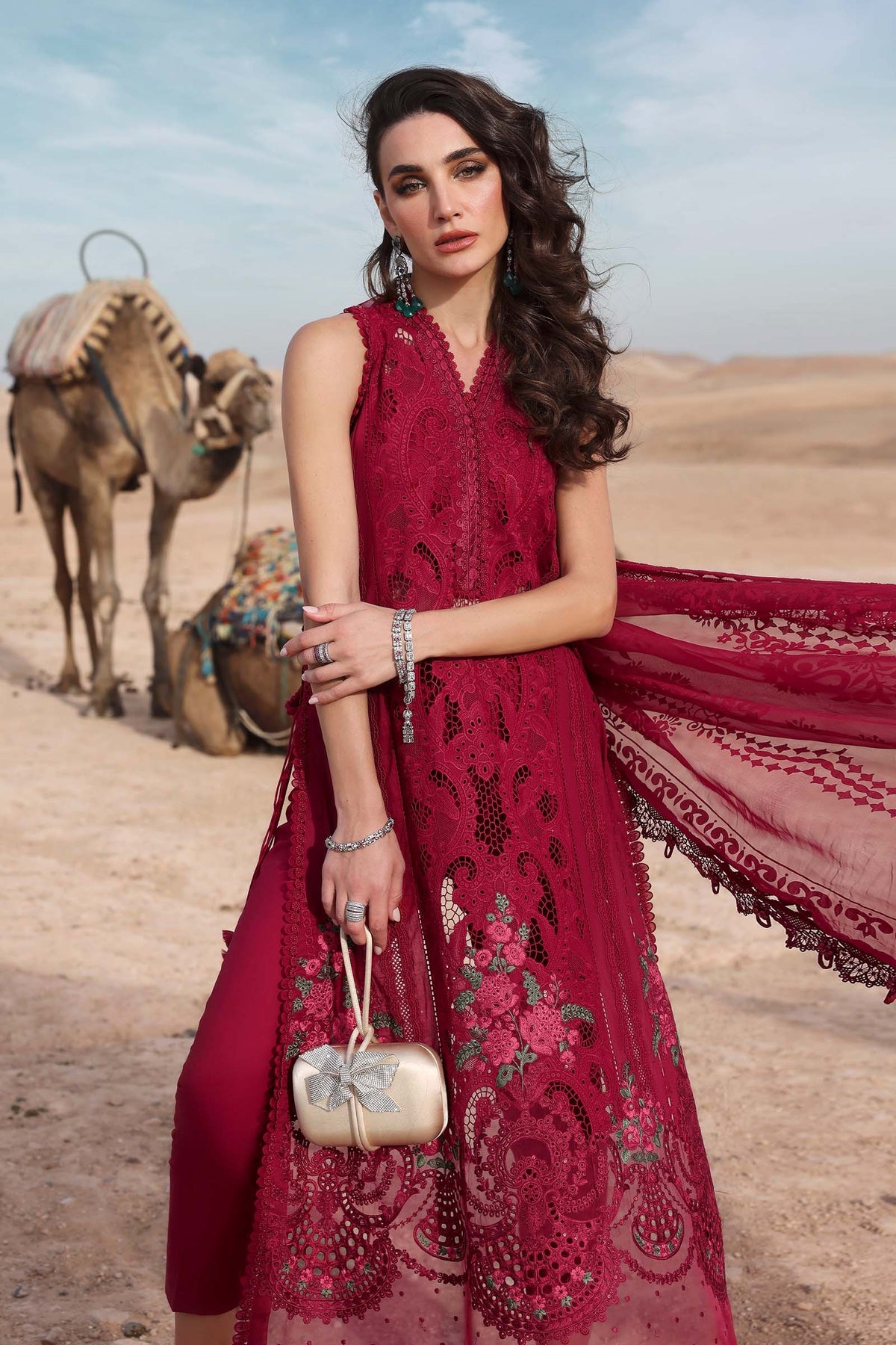 MARIA B Voyage Luxe Eid Lawn 2025 Original stitched Embroidered Suit D-2509-B