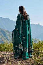 Reet By Ramsha - Three piece embroidered karandi suits with embroidered karandi shawls stitched & embellished | Original Ramsha Karandi Collection 2025 | R-1303