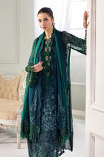 3 Piece stitched Embroidered Chiffon Suit | MPC-25-106 Green To Teal